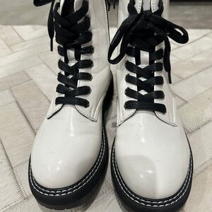 White combat boots
